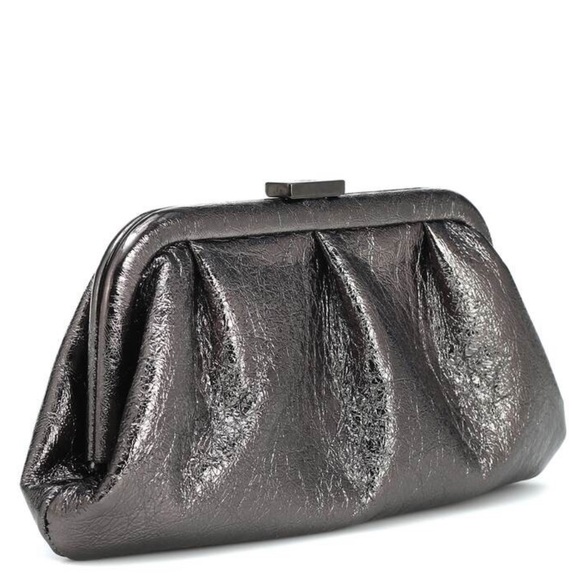 🖤HOBO metallic gray leather clutch mini bag